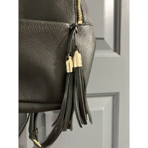 KATE SPADE NICOLE LARCHMONT AVE BACKPACK BLACK LEATHER TRAVEL SCHOOL BAG - Picture 2 of 12